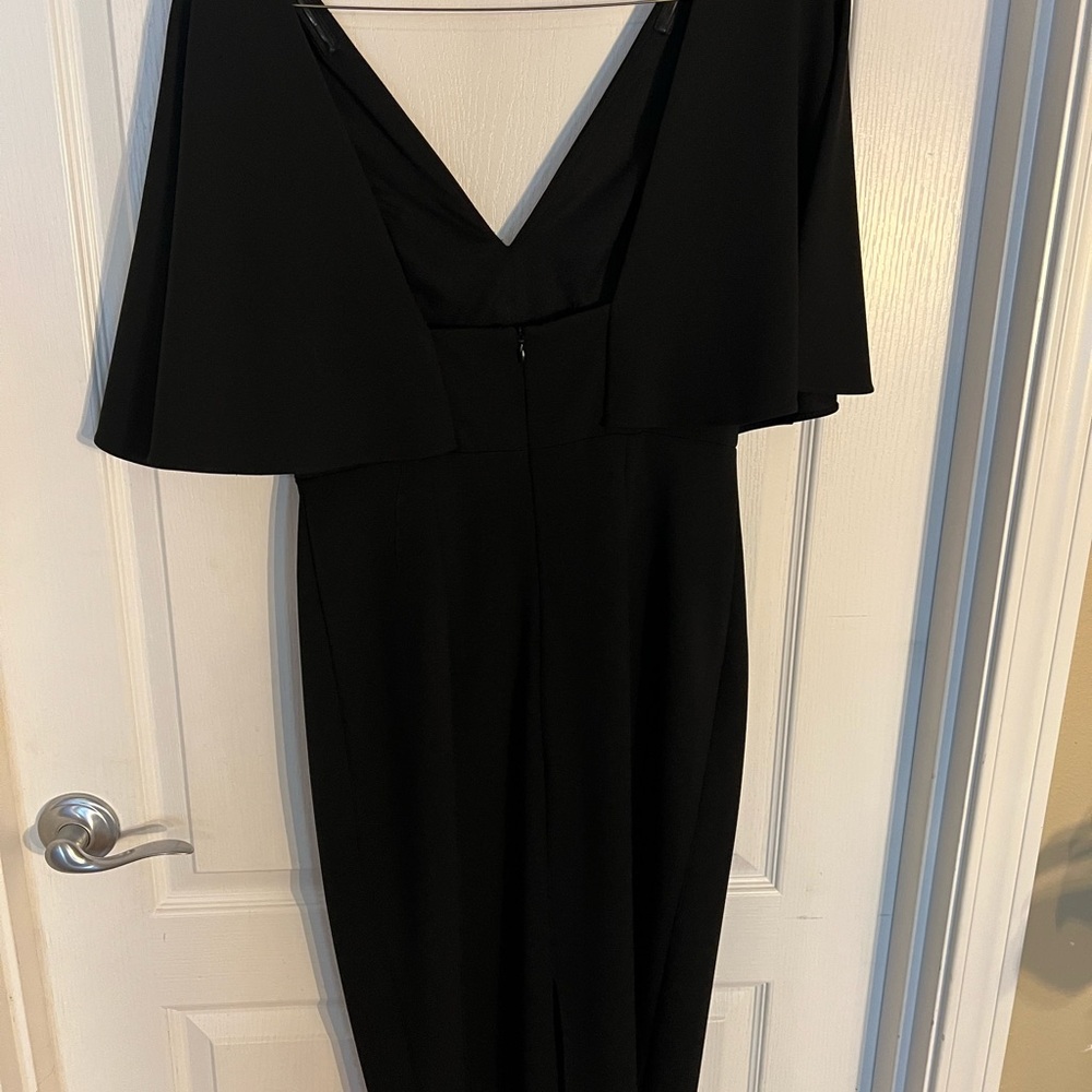 Elegant Black Cape Dress